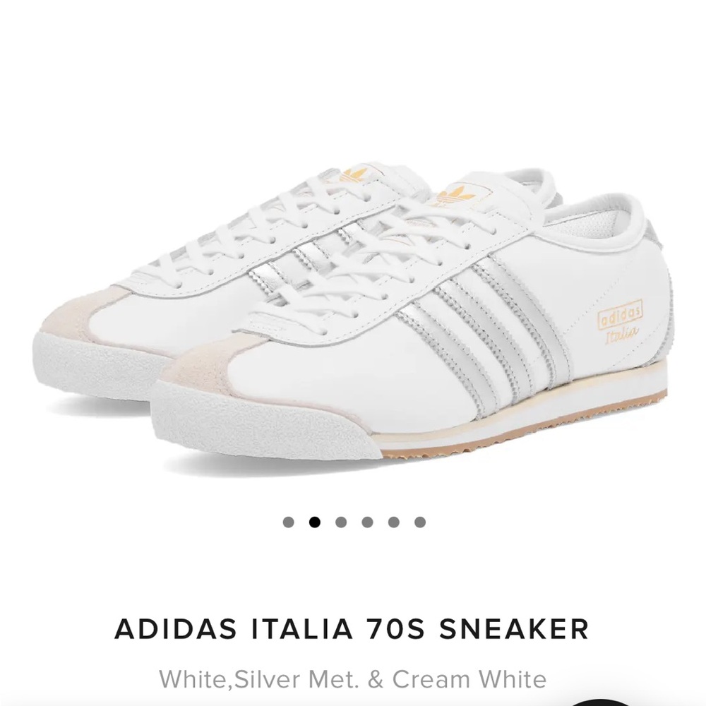 Adidas Italia 70s White and Metallic Sneakers Sz 11 10 9.5
